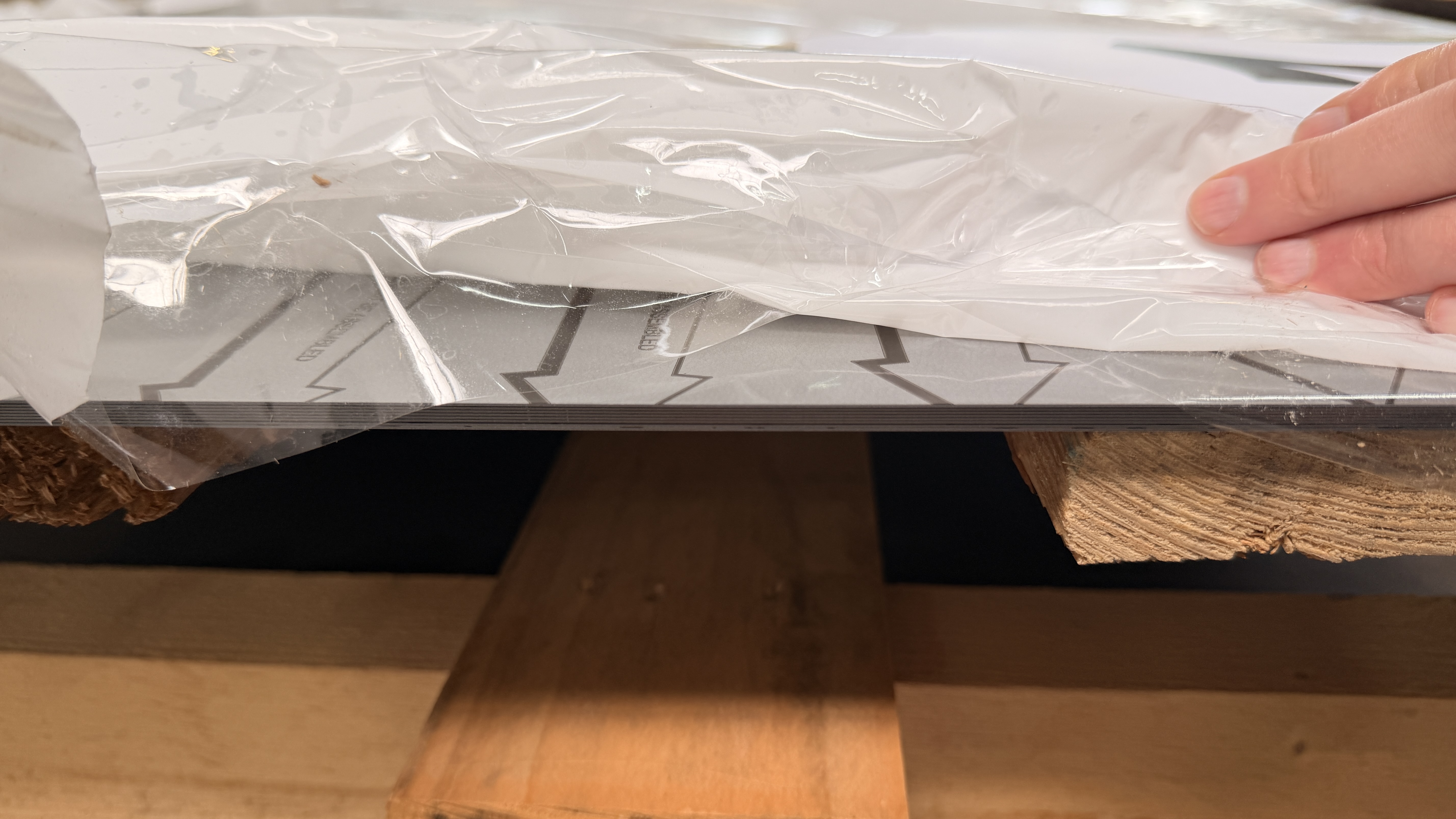 Flachblechtafeln aus Stahl, mit Schutzfolie, s = 0,50 mm, 25 my 9006 -  25,00 m²