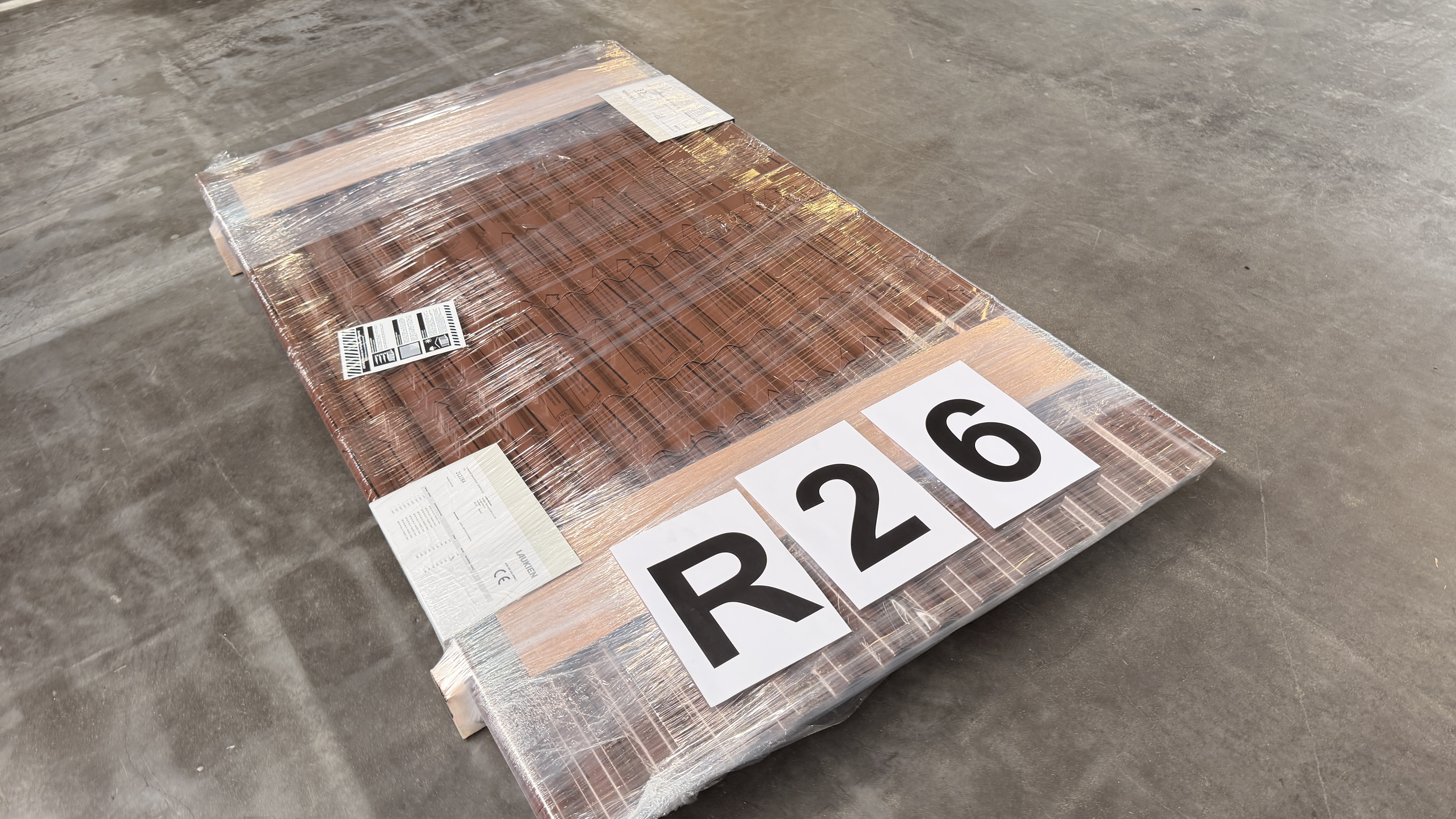 Aluminiumwellprofil, Typ: 18/76 - Dach, s = 0,70 mm, 25 my 8011 -  13,49 m²